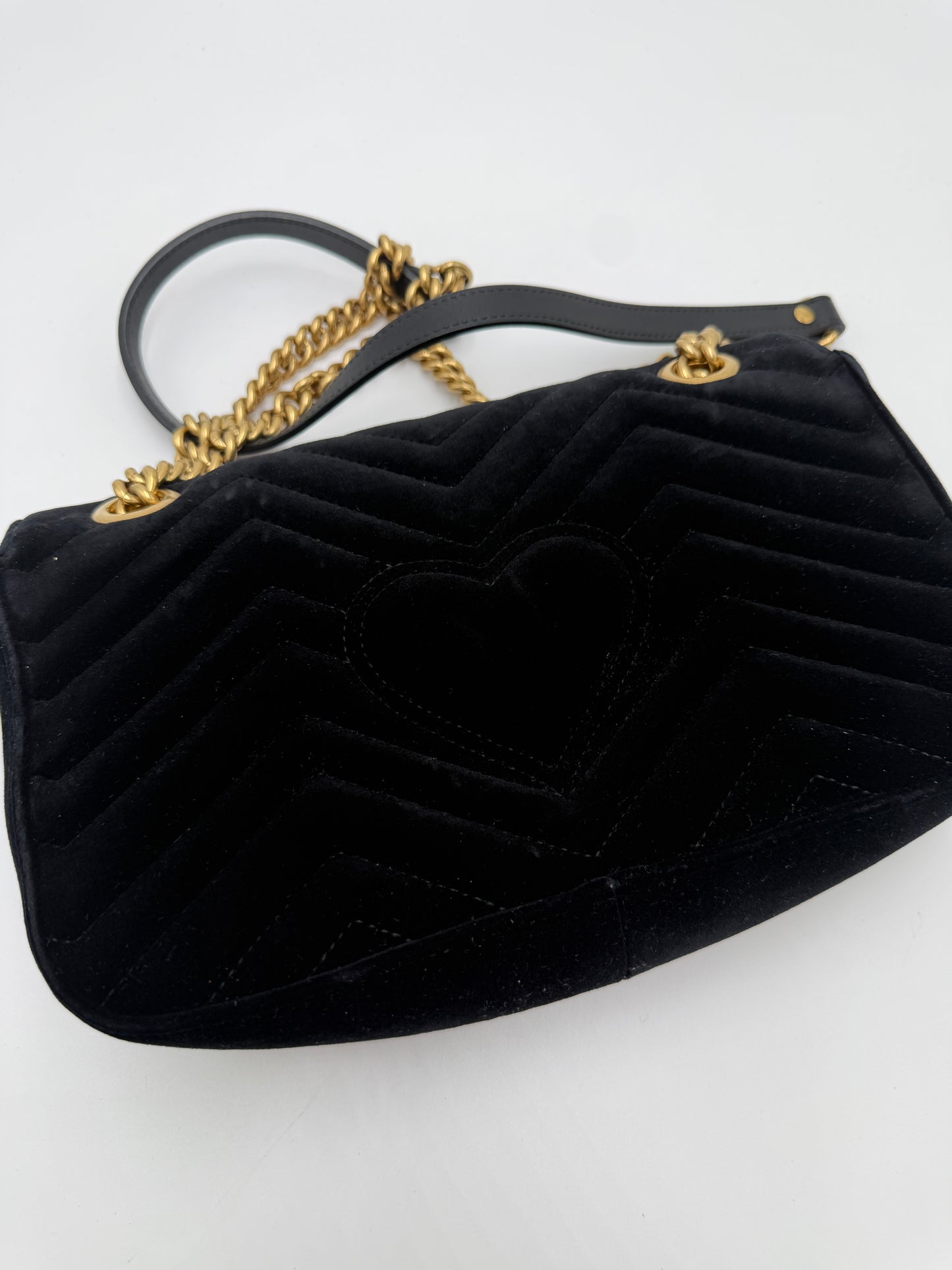 Gucci Marmont Flap Samt schwarz