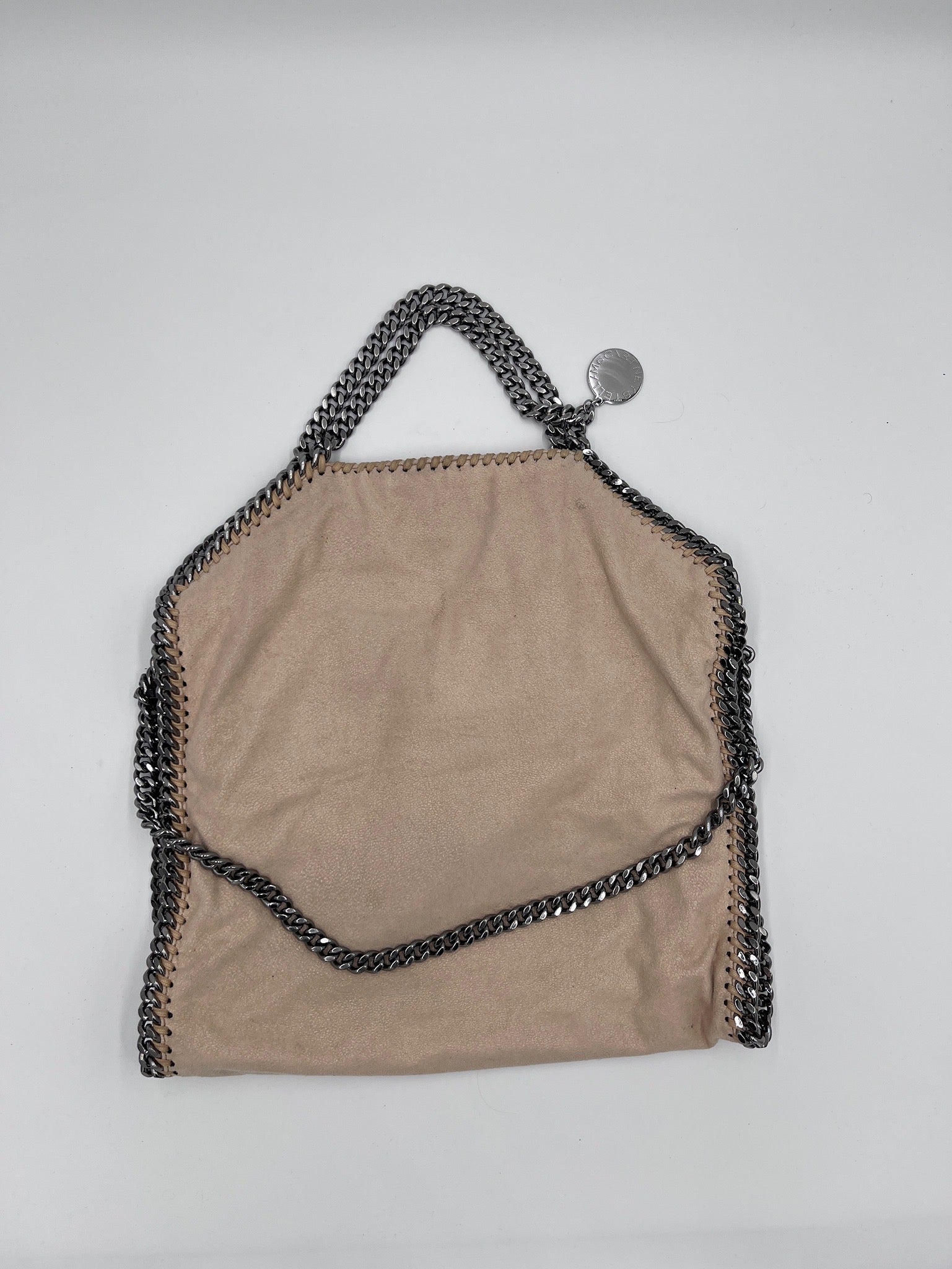 Ansicht der vintage Stella McCartney Falabella – luxuriöse Schultertasche-Tasche in beige / creme.