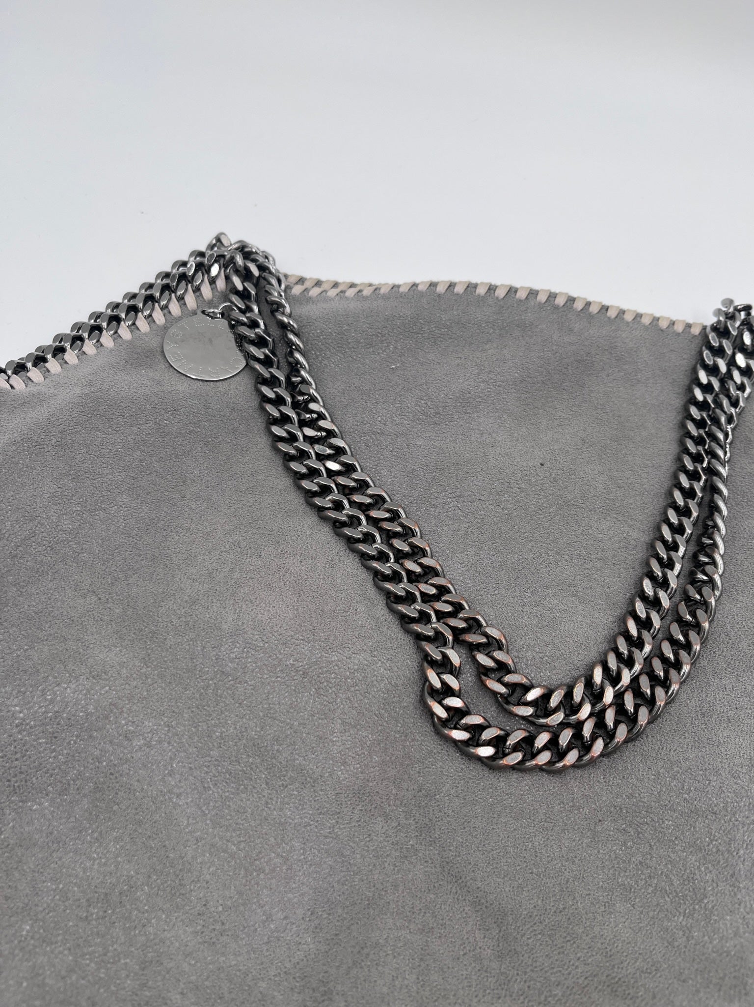 Metallelemente der Stella McCartney Falabella 2 Ketten
 Maxi (grau), hochwertig verarbeitet.