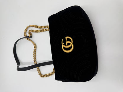 Gucci Marmont Flap Samt schwarz