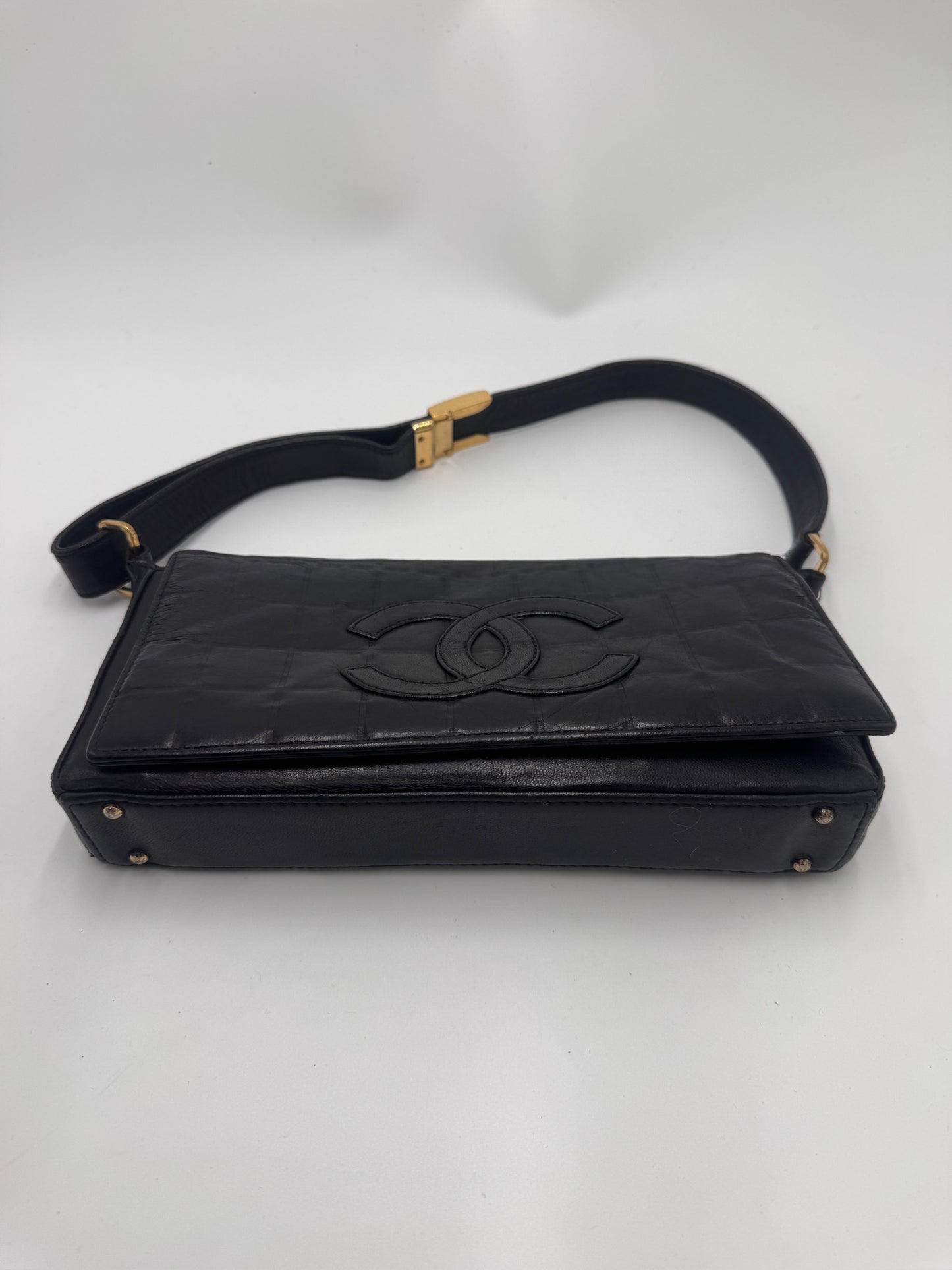 Chanel Chocolate Bar One Shoulder Bag With sticker