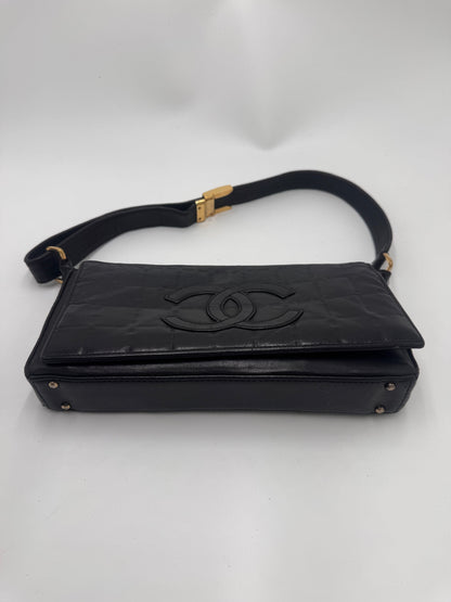 Chanel Chocolate Bar One Shoulder Bag With sticker