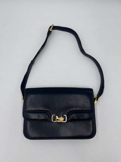 Celine Shoulder Bag aus schwarzem Leder, Medium