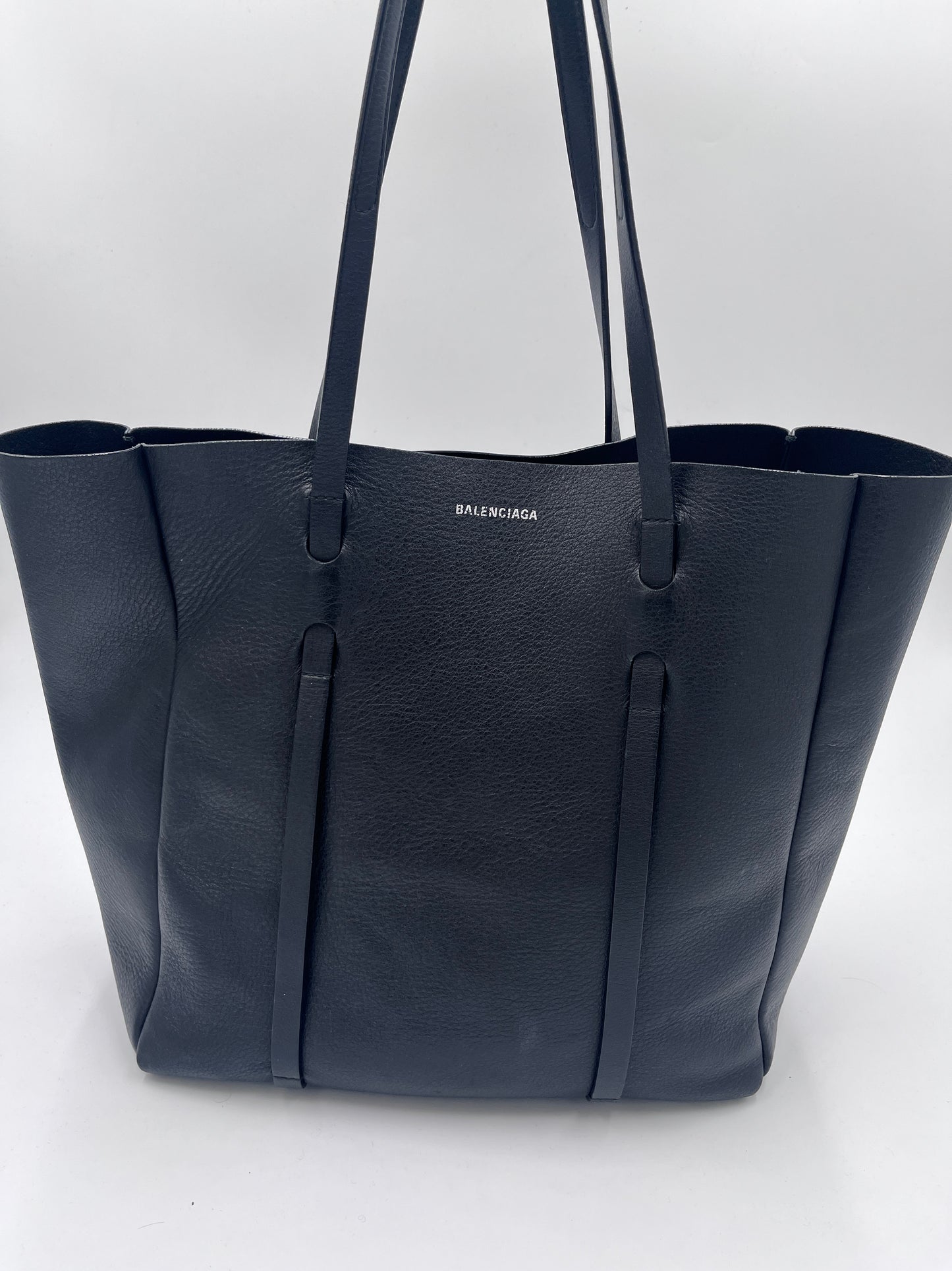 Gesamtansicht des Balenciaga Shopper aus schwarzem Leder, Large Size Studio