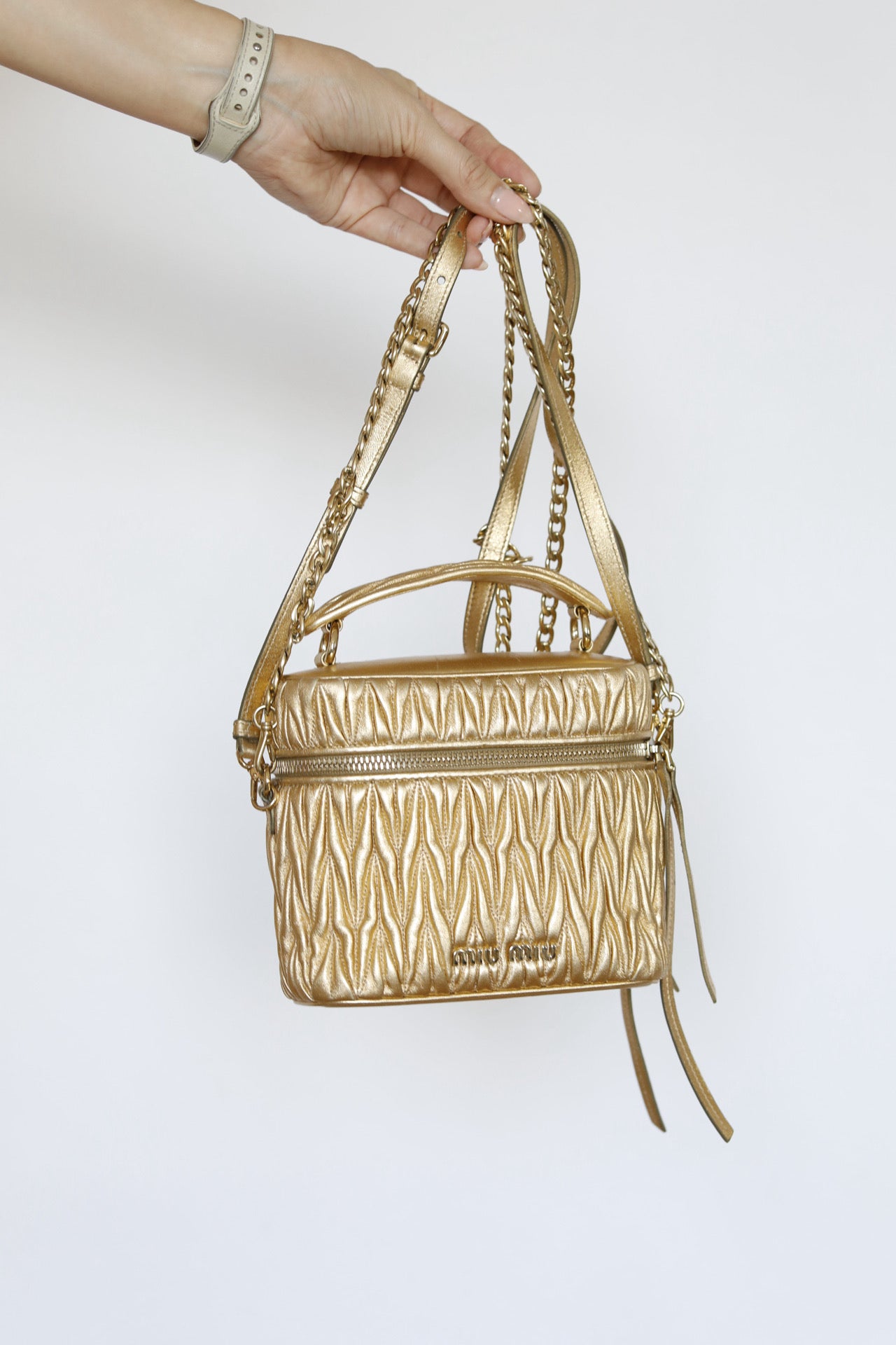 MiuMiu Micro Sac En Cuir Nappa Matelassé