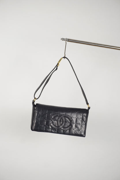 Chanel Chocolate Bar One Shoulder Bag With sticker