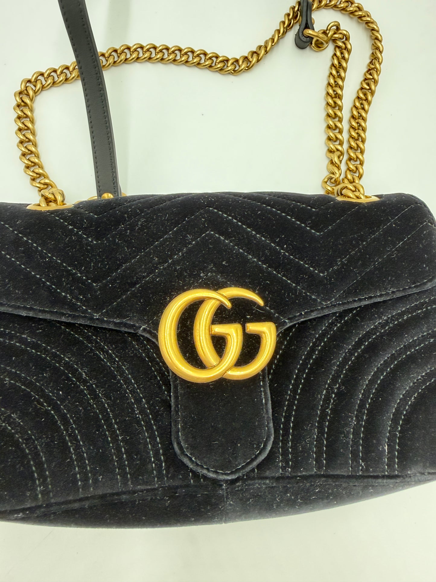 Gucci Marmont Flap Samt schwarz