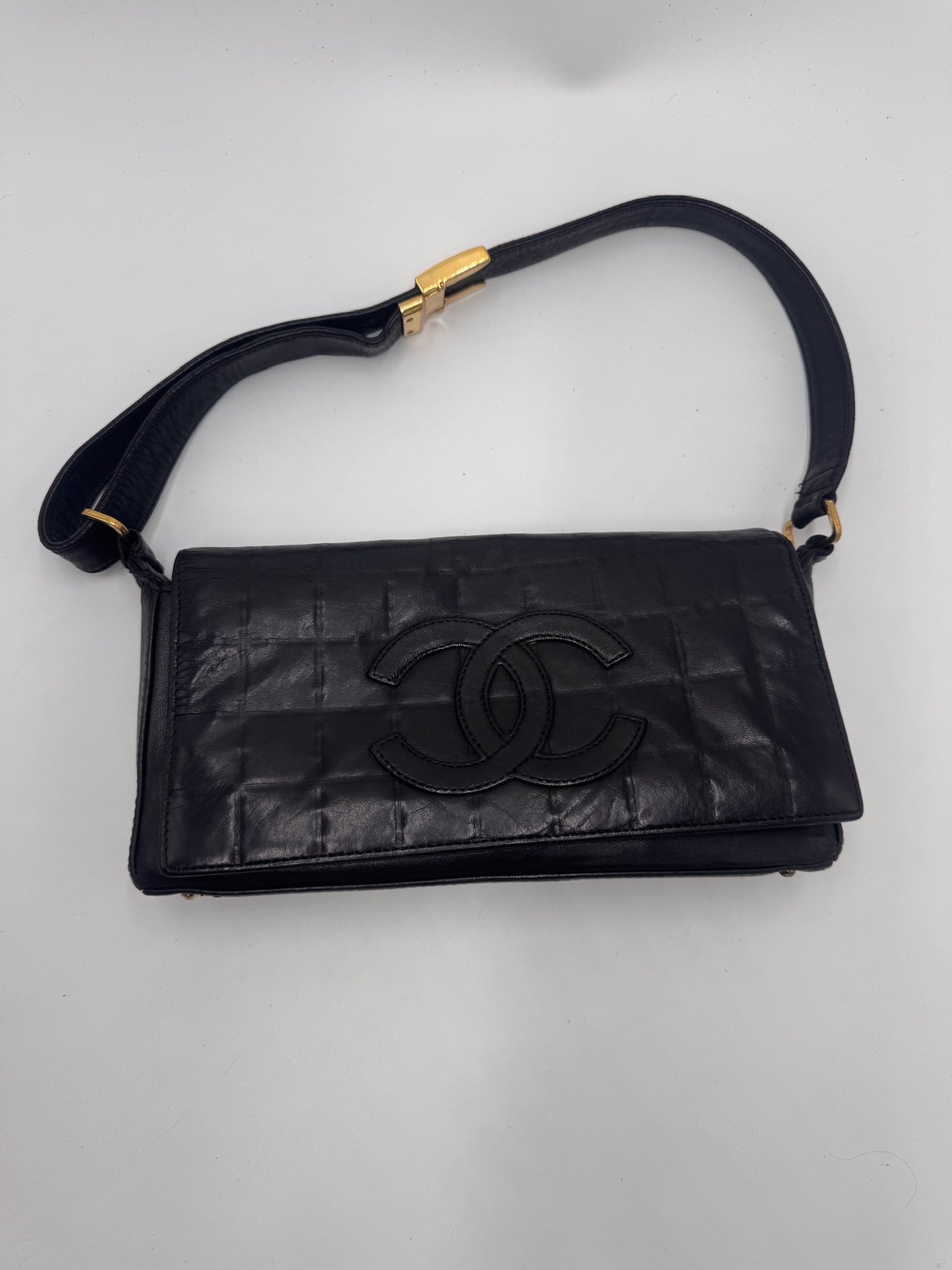 Chanel Chocolate Bar One Shoulder Bag With sticker