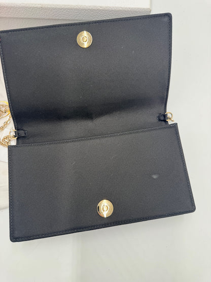 Dior Lady Dior Pouch Black Satin Cannage
