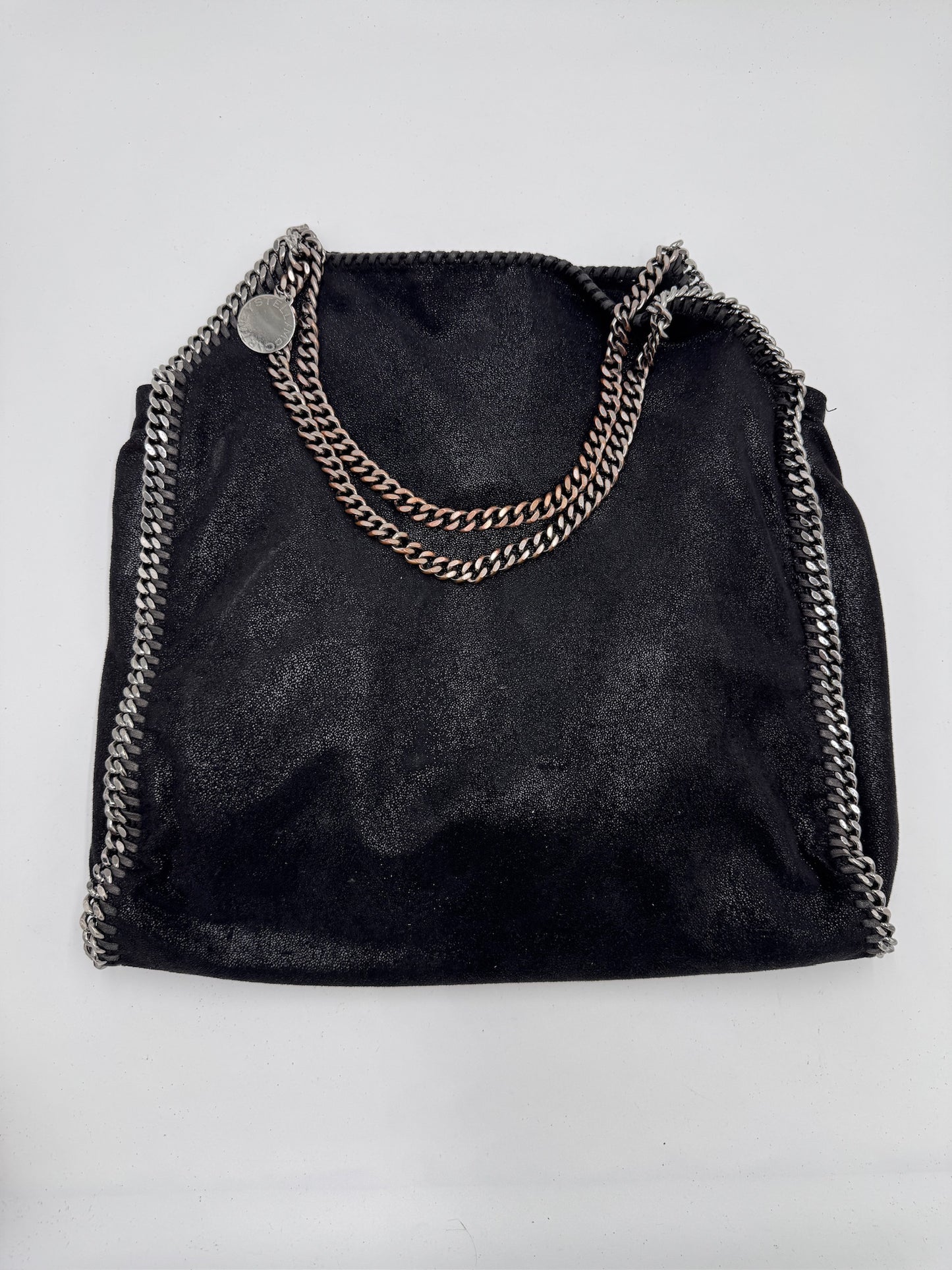 Gesamtansicht der Schwarz pre-owned Stella McCartney Falabella Maci in Größe Large.