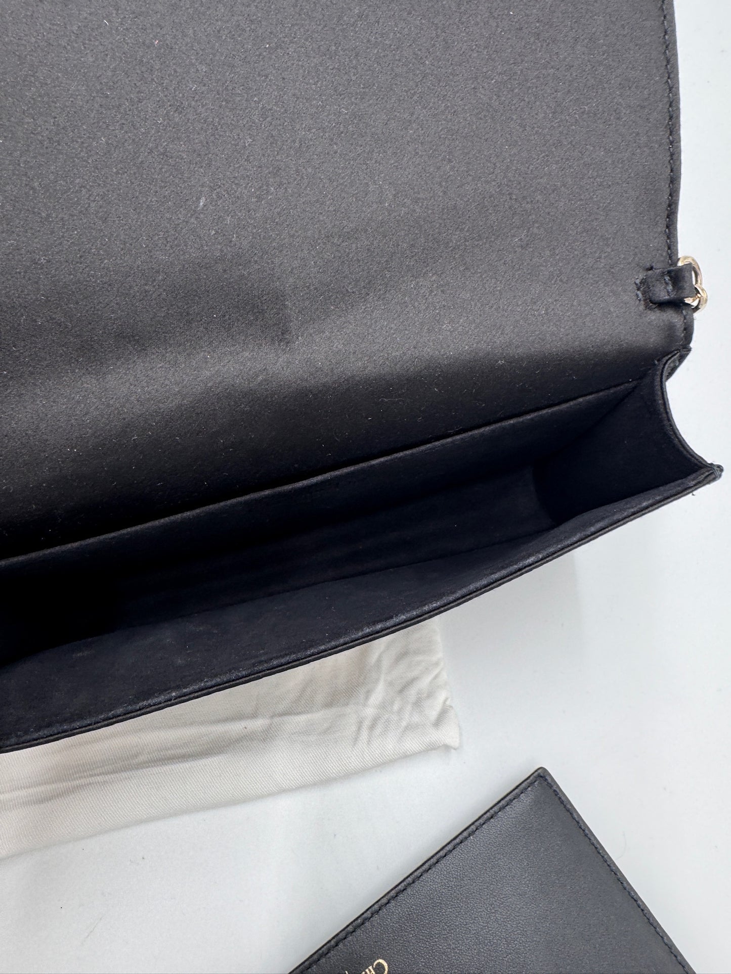 Dior Lady Dior Pouch Black Satin Cannage