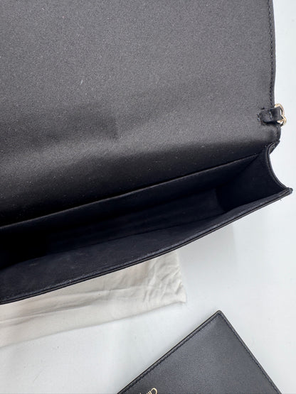 Dior Lady Dior Pouch Black Satin Cannage