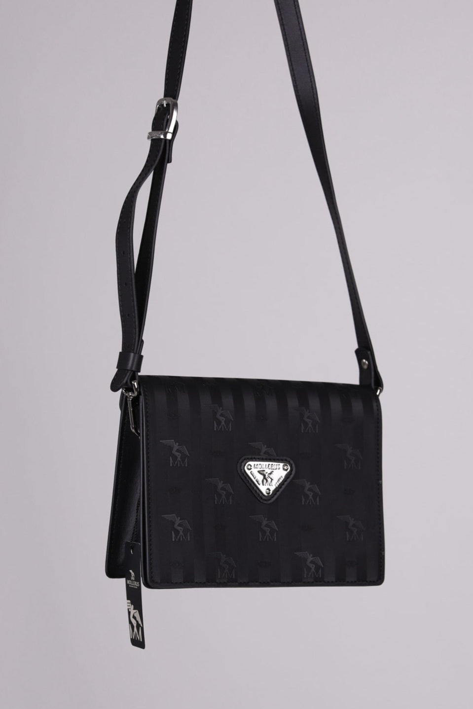 Maison Mollerus Crossbody Melide in schwarzem Leder, Klein, gutem Zustand