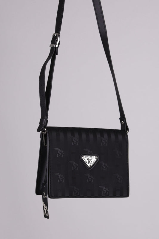 Maison Mollerus Crossbody Melide in schwarzem Leder, Klein, gutem Zustand