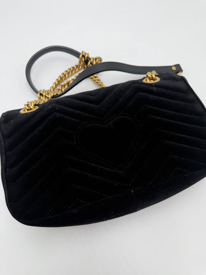 Gucci Marmont Flap Samt schwarz