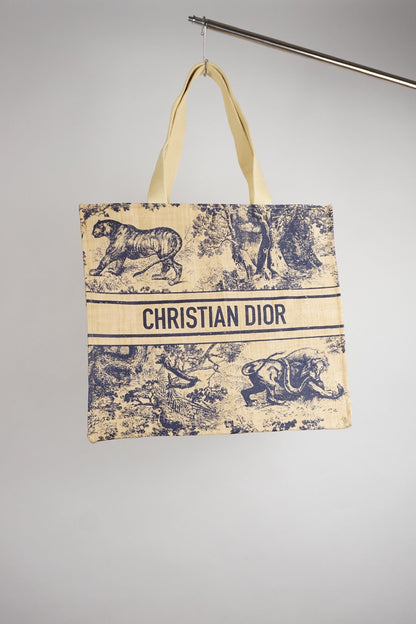 Dior Riviera Raffia Tote Bag