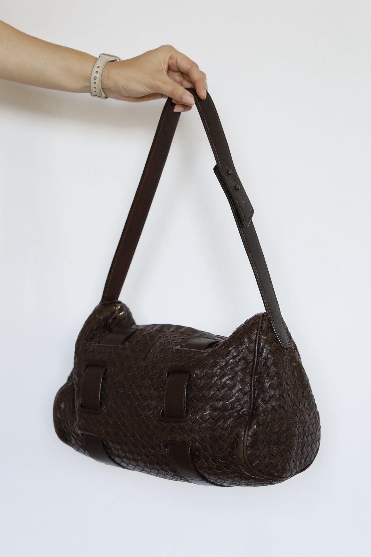 Bottega Veneta Shoulder Bag Schultertasche in braunem Leder, Medium, gutem Zustand