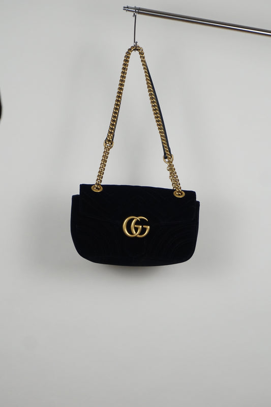 Gucci Marmont Flap Samt schwarz