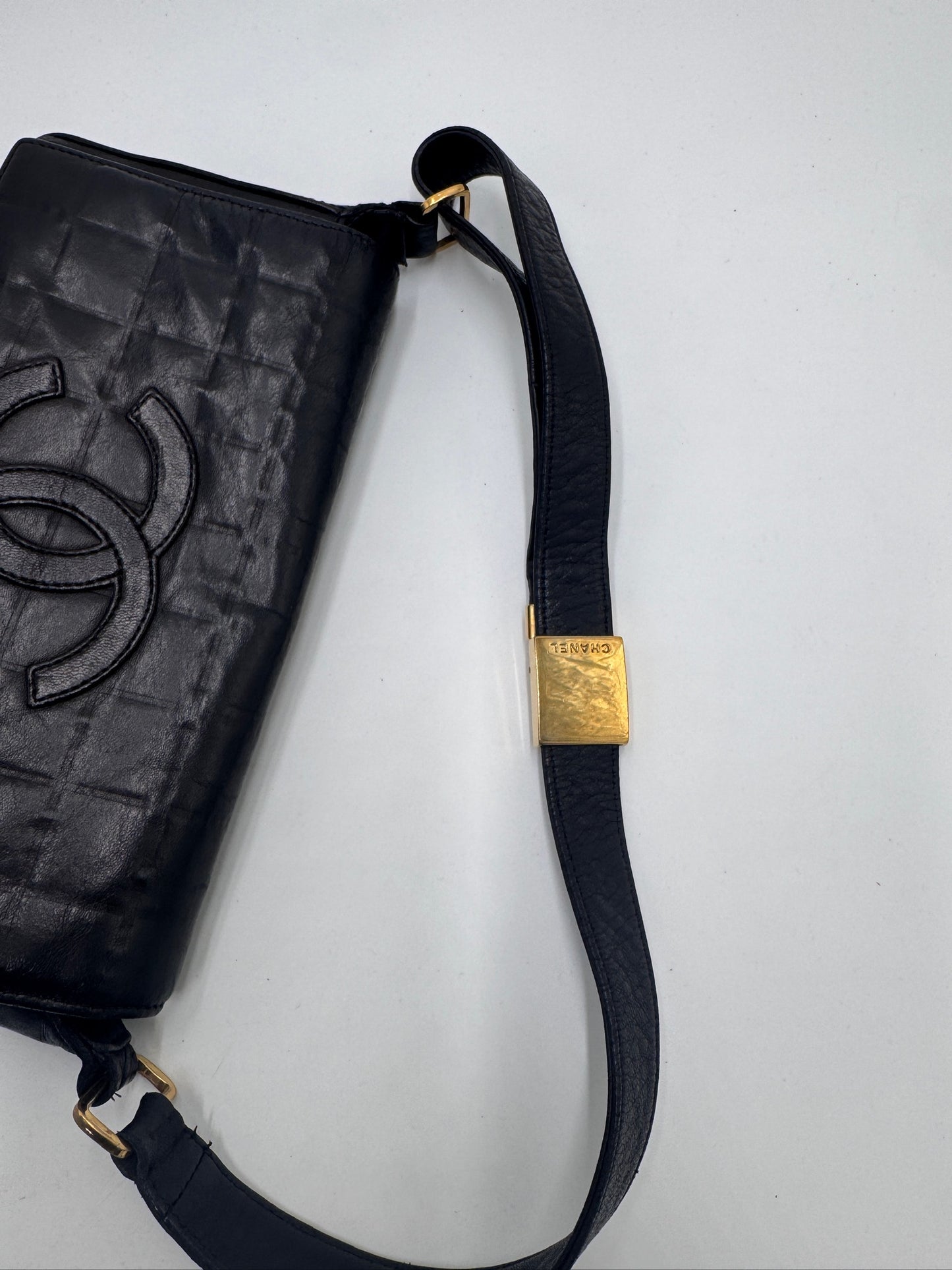 Chanel Chocolate Bar One Shoulder Bag With sticker