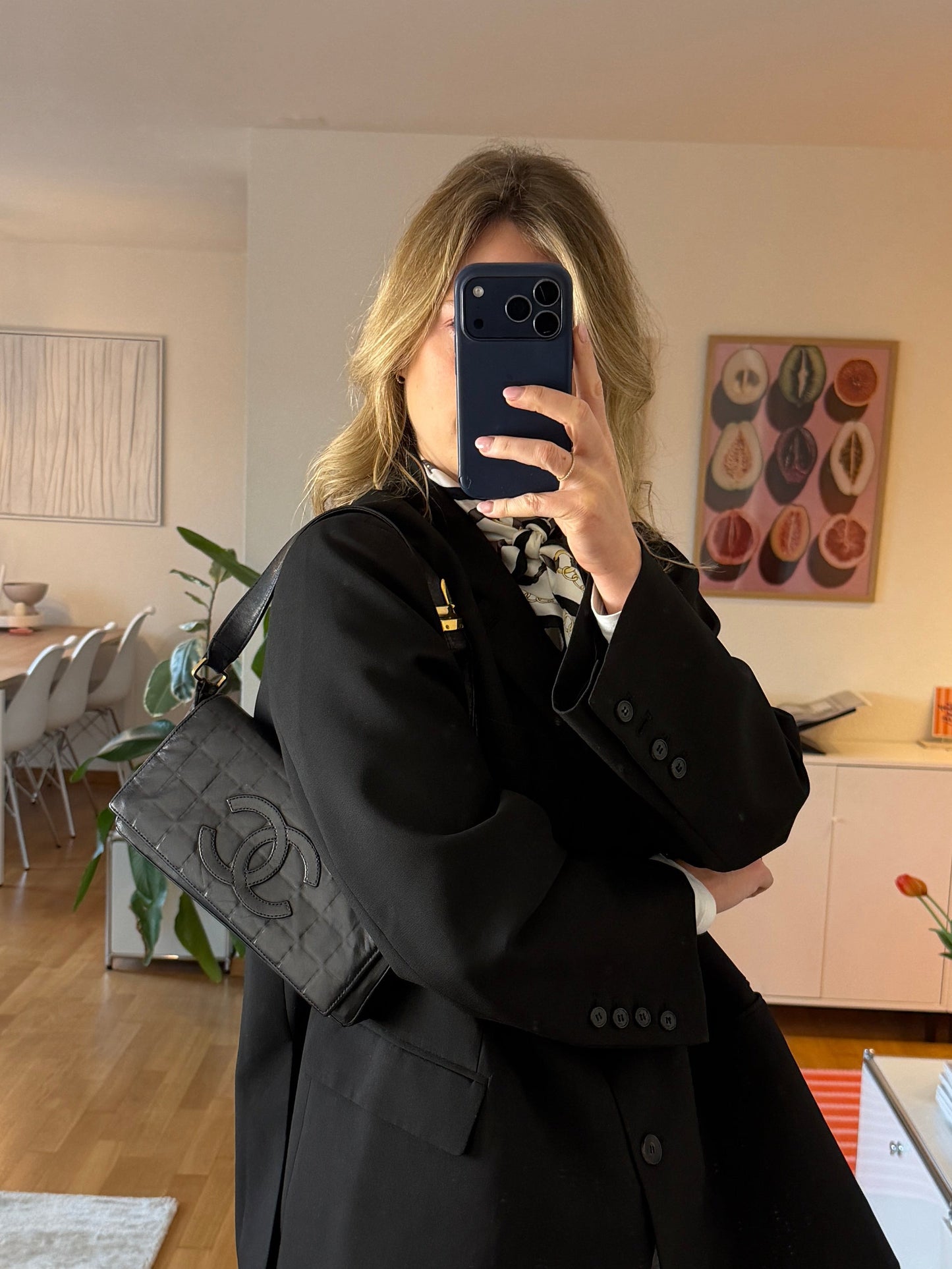 Chanel Chocolate Bar One Shoulder Bag With sticker