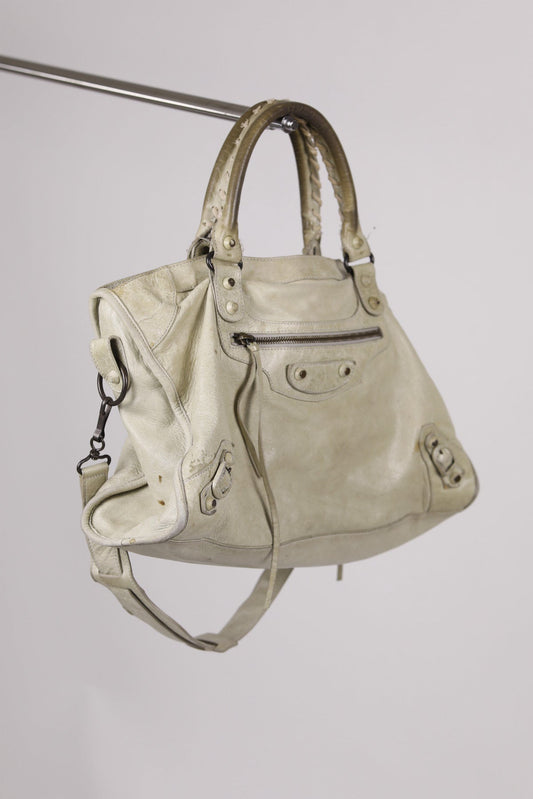 Balenciaga The City Schultertasche in beige Leder, Medium, gutem Zustand