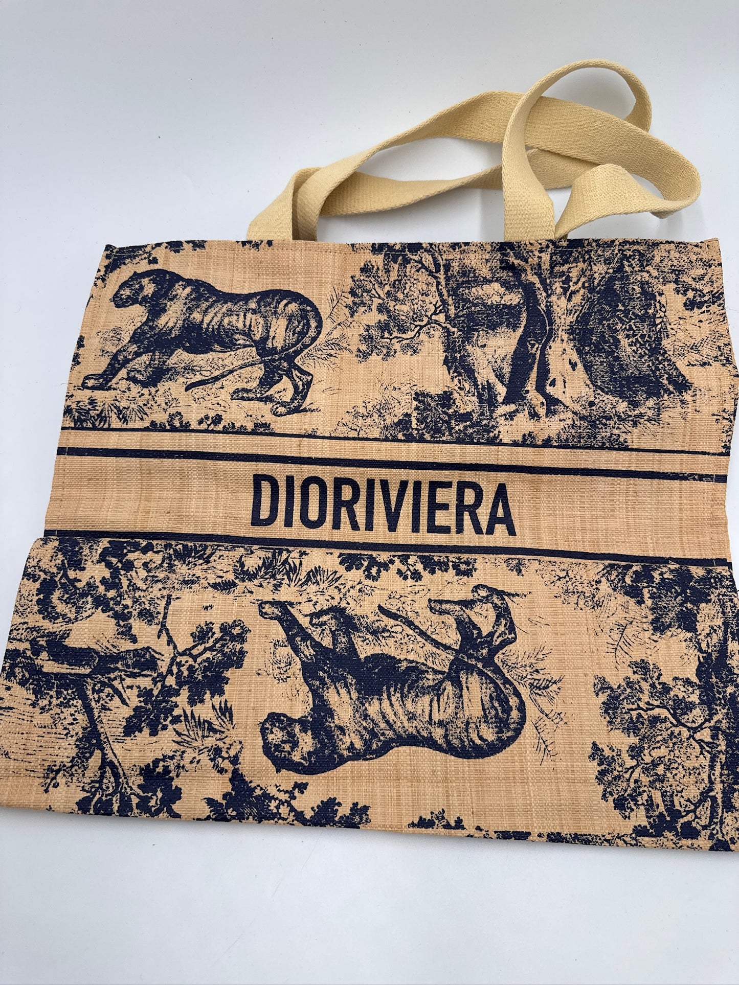 Dior Riviera Raffia Tote Bag